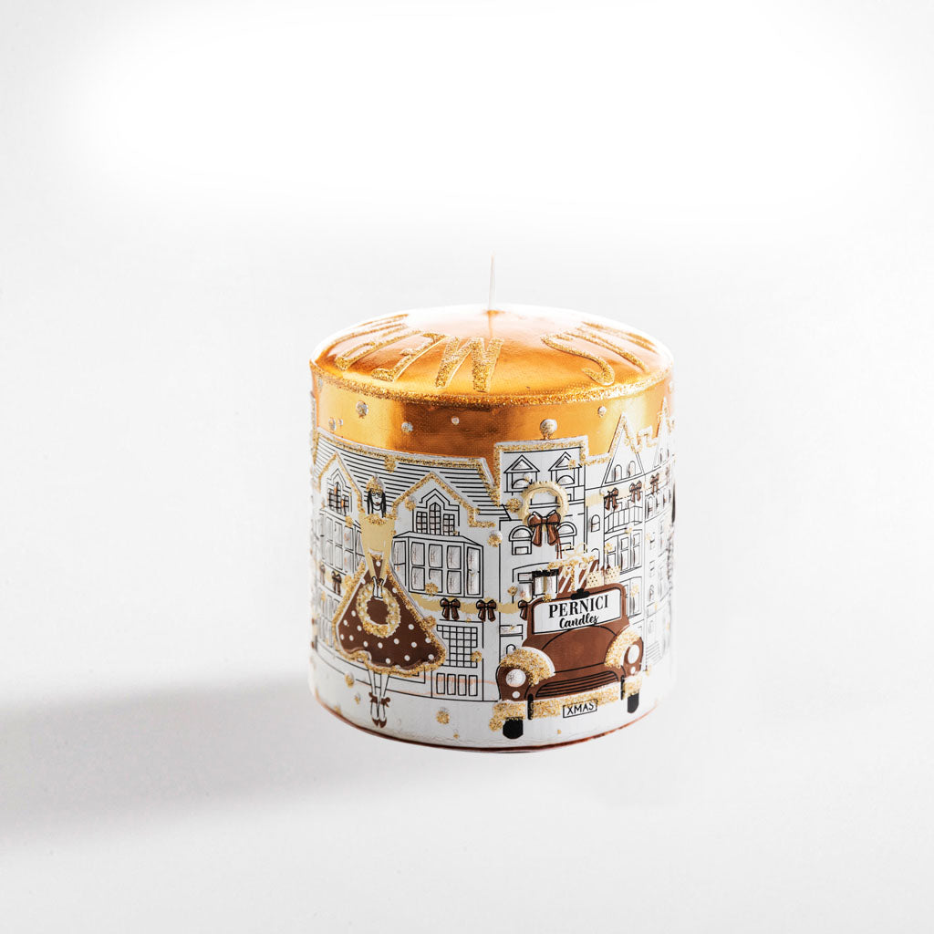 Gold Xmas Dark Brown Candela