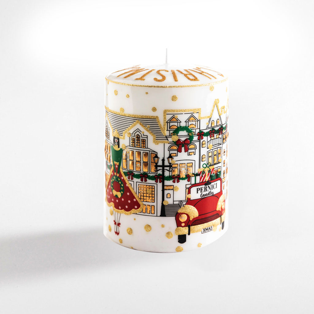 White Xmas Gold Candela