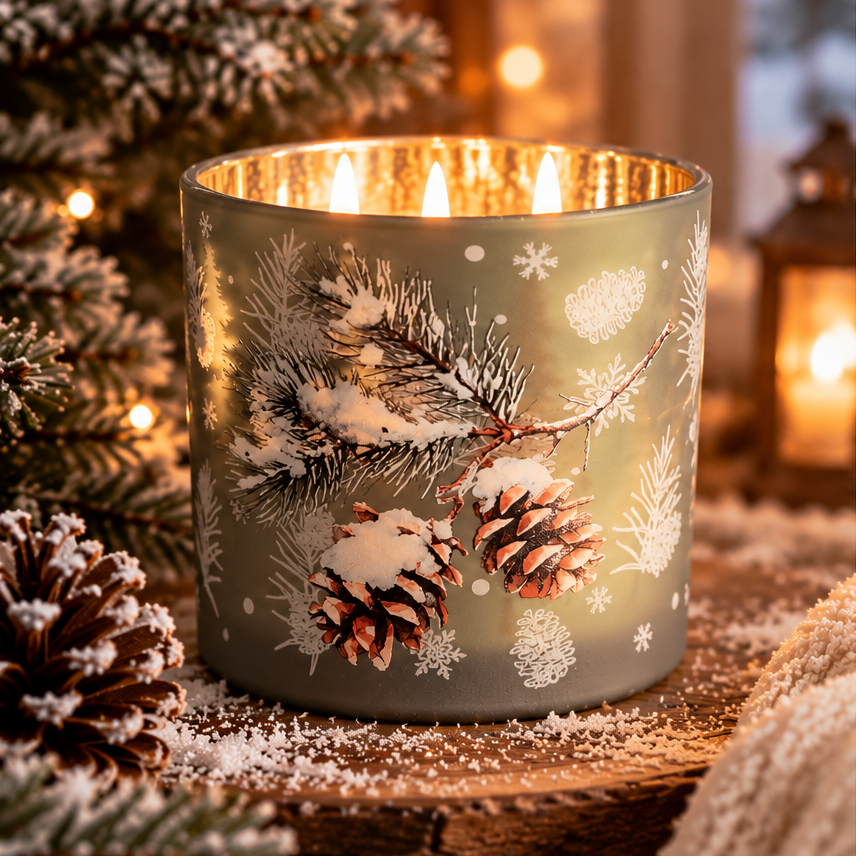 Candela con pigne e pino - Vanilla & Milk | Limited Edition