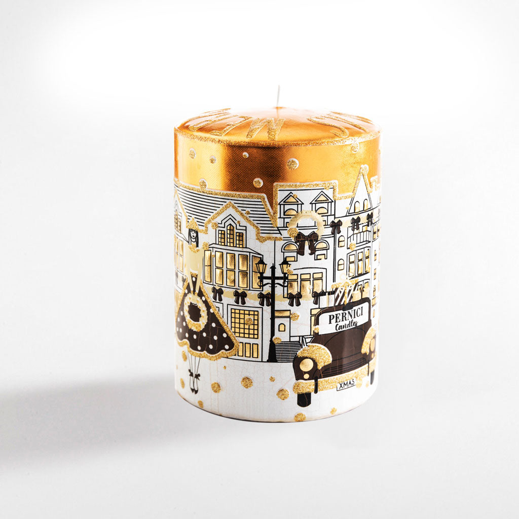 Gold Xmas Dark Brown Candela