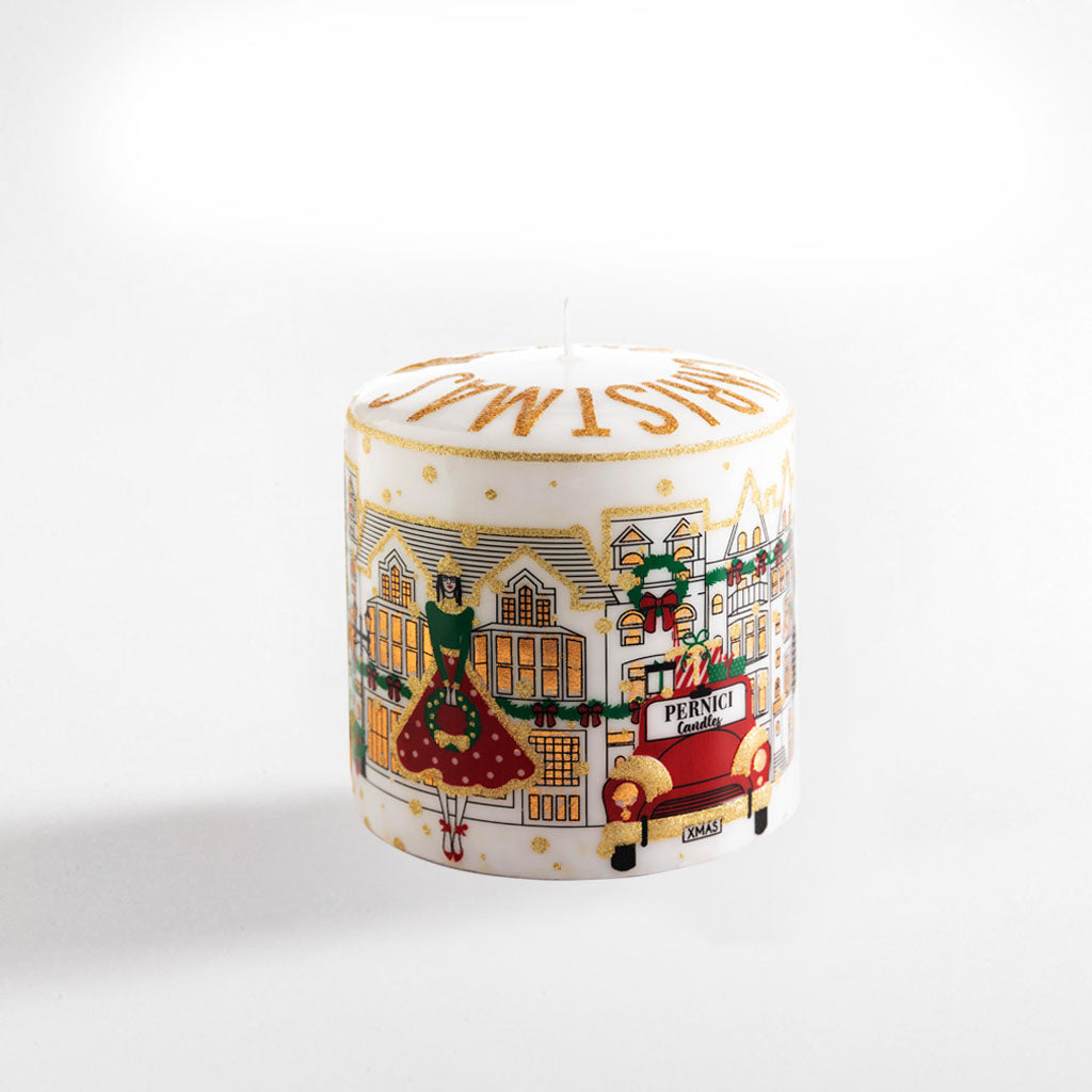 White Xmas Gold Candela