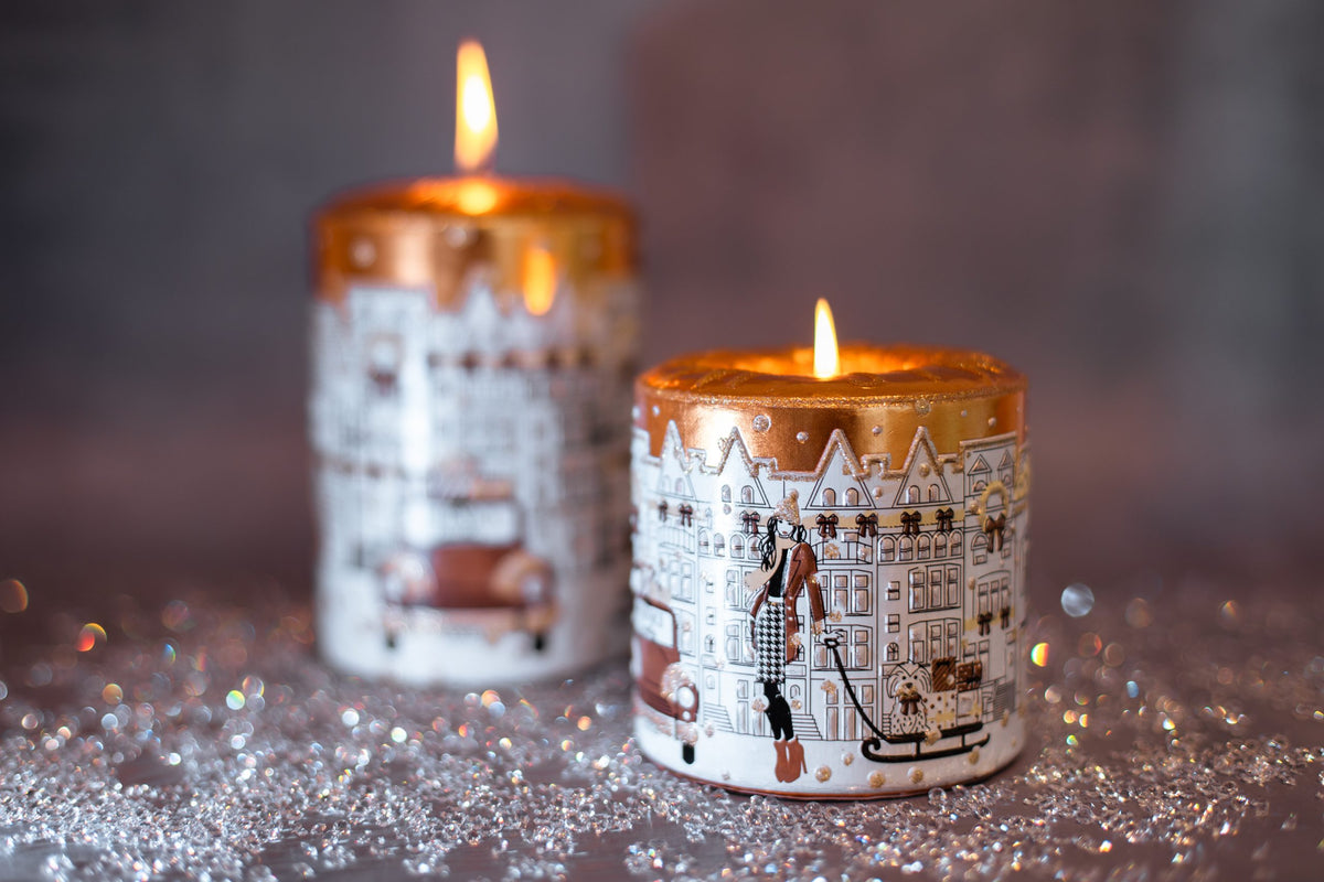 Gold Xmas Dark Brown Candela