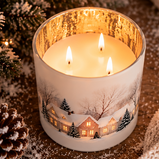 Candela con paesaggio natalizio - Vanilla & Milk | Limited Edition