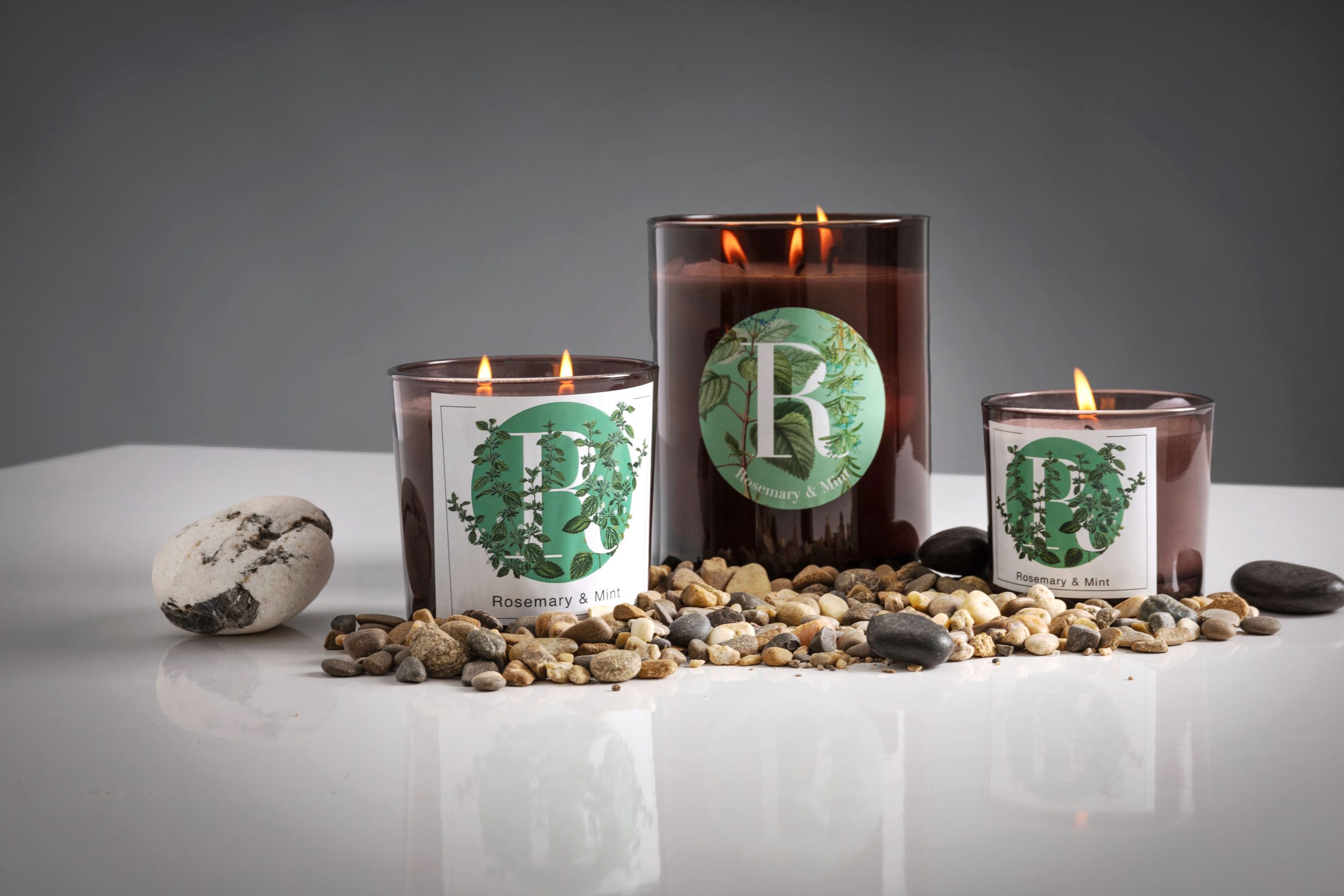 bougie parfumée à la menthe